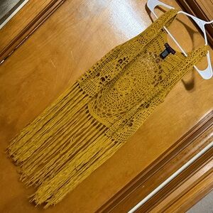 Rock & Roll Cowgirl Mustard Crochet Vest